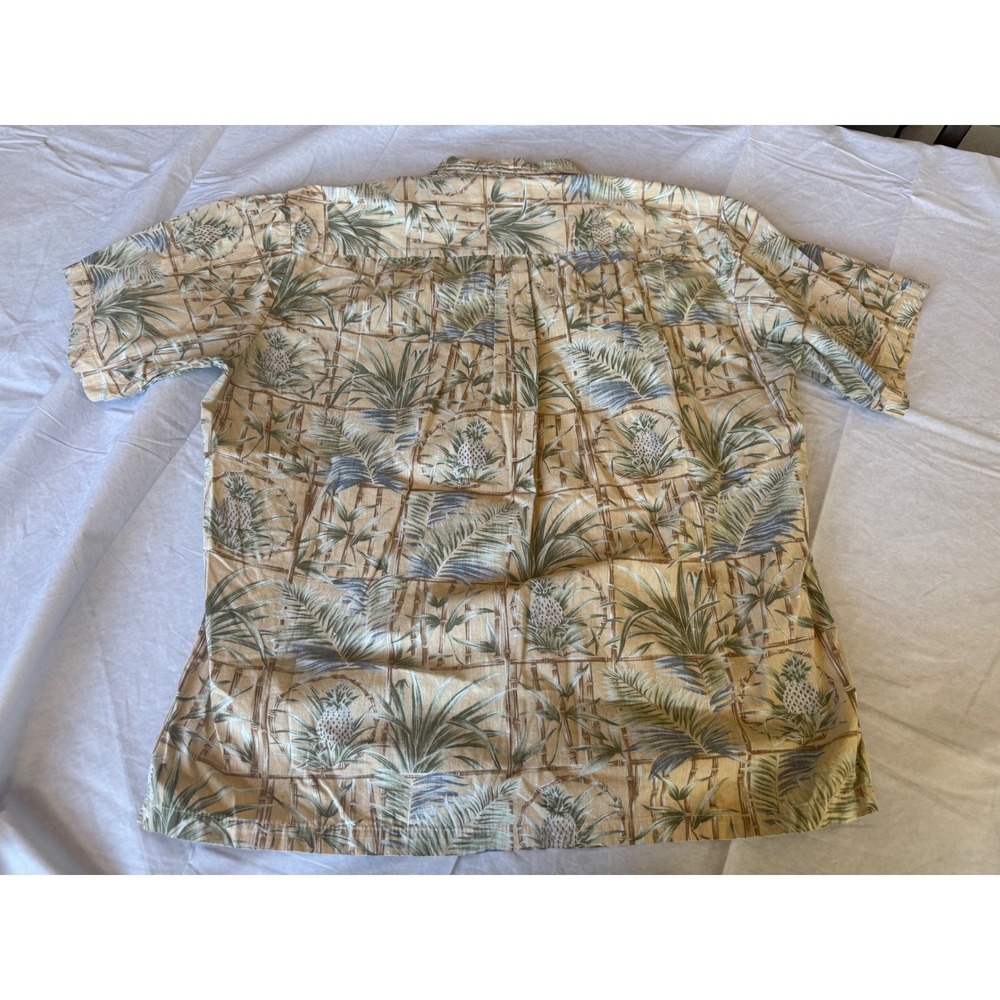 Cooke Street Mens Hawaiian Aloha Button Up Shirt XL Tan Tropical Summer Resort - Picture 2 of 7